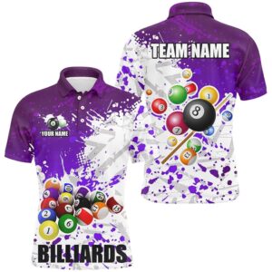 Purple Billiard Balls Paint Splash Billiard Shirts,&hellip;