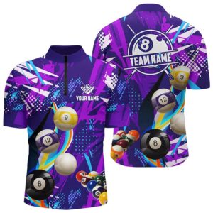 Purple Billiard Balls Polo Shirt, Colorful Billiard&hellip;