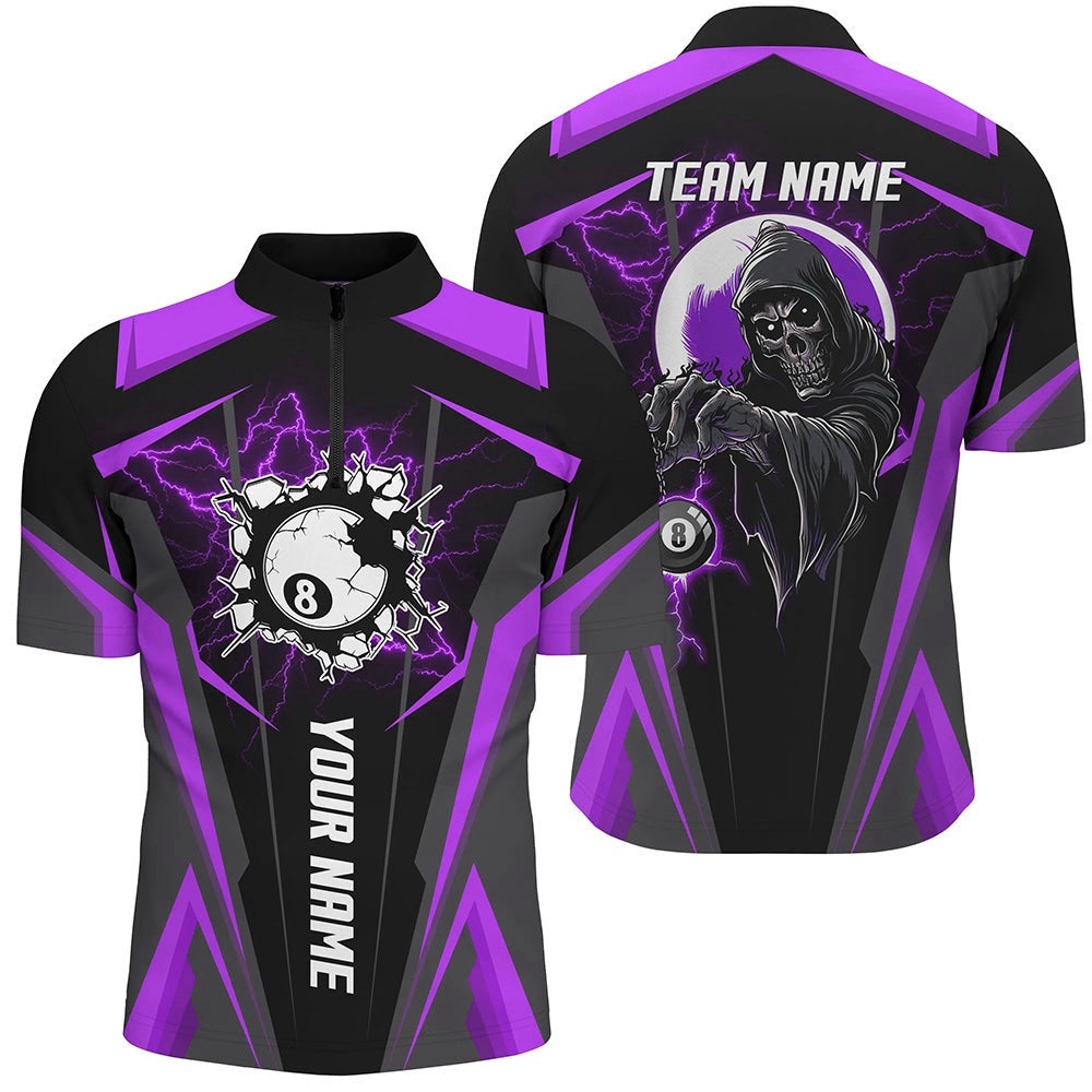 Purple Billiard Grim Reaper Jersey Shirts Customized Team League Billiard Jerseys, Personalized Billiard Team Jersey Shirt Purple Billiard Grim Reaper Jersey Shirts Customized Team League Billiard Jerseys, Personalized Billiard Team Jersey Shirt