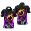 Purple Billiard Grim Reaper Polo Shirts Custom Team League Billiard Polo Shirts, Personalized Billiard Polo Shirt