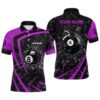 Purple Glass Crack 8 Ball Billiard Polo & Polo Shirts, 8 Ball Pool Polo, Personalized Billiard Polo Shirt