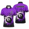 Purple Grunge 8 Ball Pool Thunder Lightning Polo Shirts Custom Team League Billiard Polo, Personalized Billiard Polo Shirt Purple Grunge 8 Ball Pool Thunder Lightning Polo Shirts Custom Team League Billiard Polo, Personalized Billiard Polo Shirt