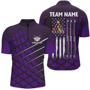 Purple Grunge American Flag Billiard Jersey Shirt&hellip;