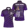Purple Grunge Best Custom Billiard Polo For Pool Player, Personalized Billiard Polo Shirt Purple Grunge Best Custom Billiard Polo For Pool Player, Personalized Billiard Polo Shirt