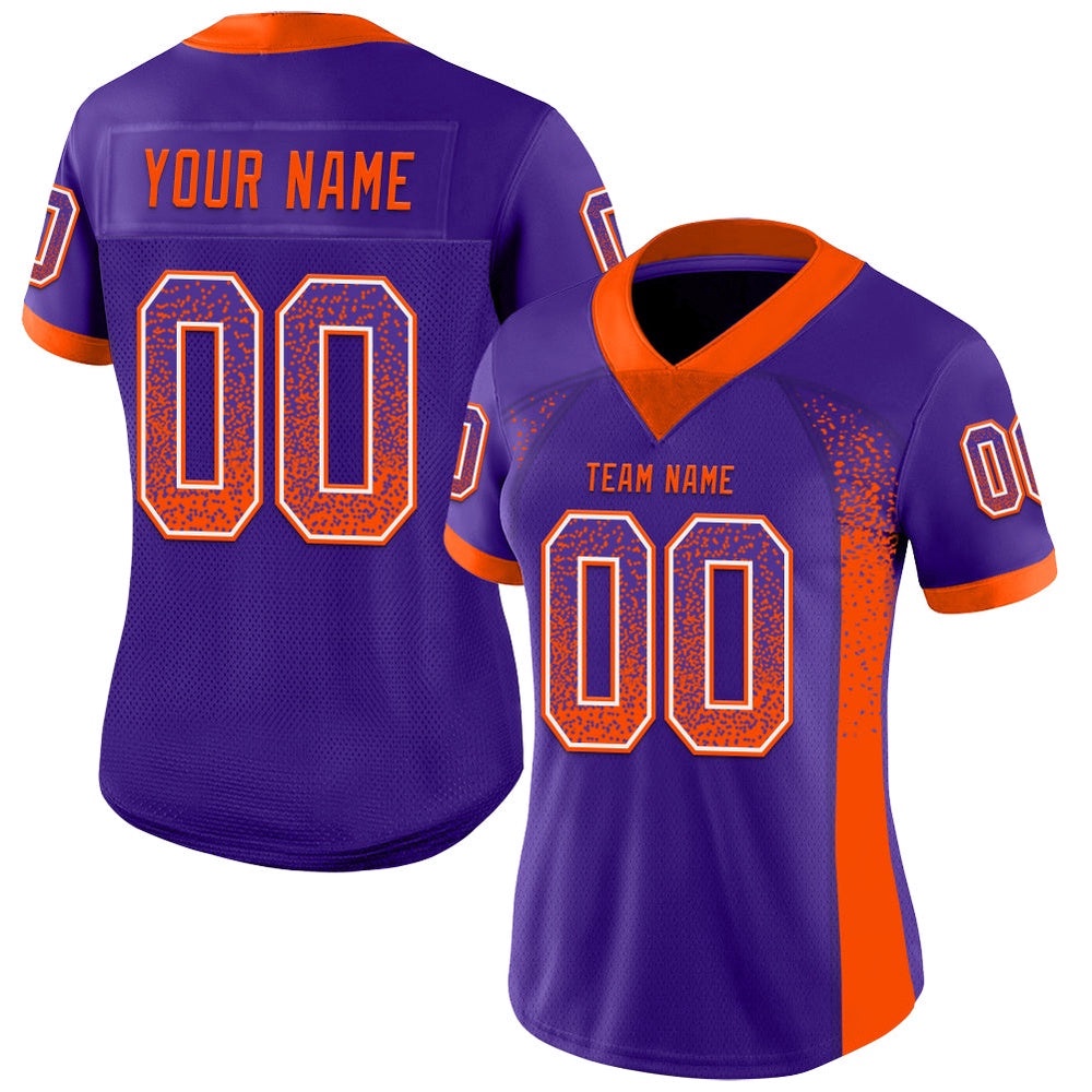 Purple Orange White Mesh Drift Fashion Football Jersey, Personalized Football Jersey, Football Team Jersey, Football Outfits