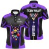 Purple Tie Dye With Heart Billiard Polo Shirts Custom Unique Billiard Shirts Gifts, Personalized Billiard Polo Shirt