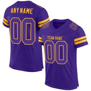 Purple Purple Gold Mesh Authentic Football Jersey,&hellip;