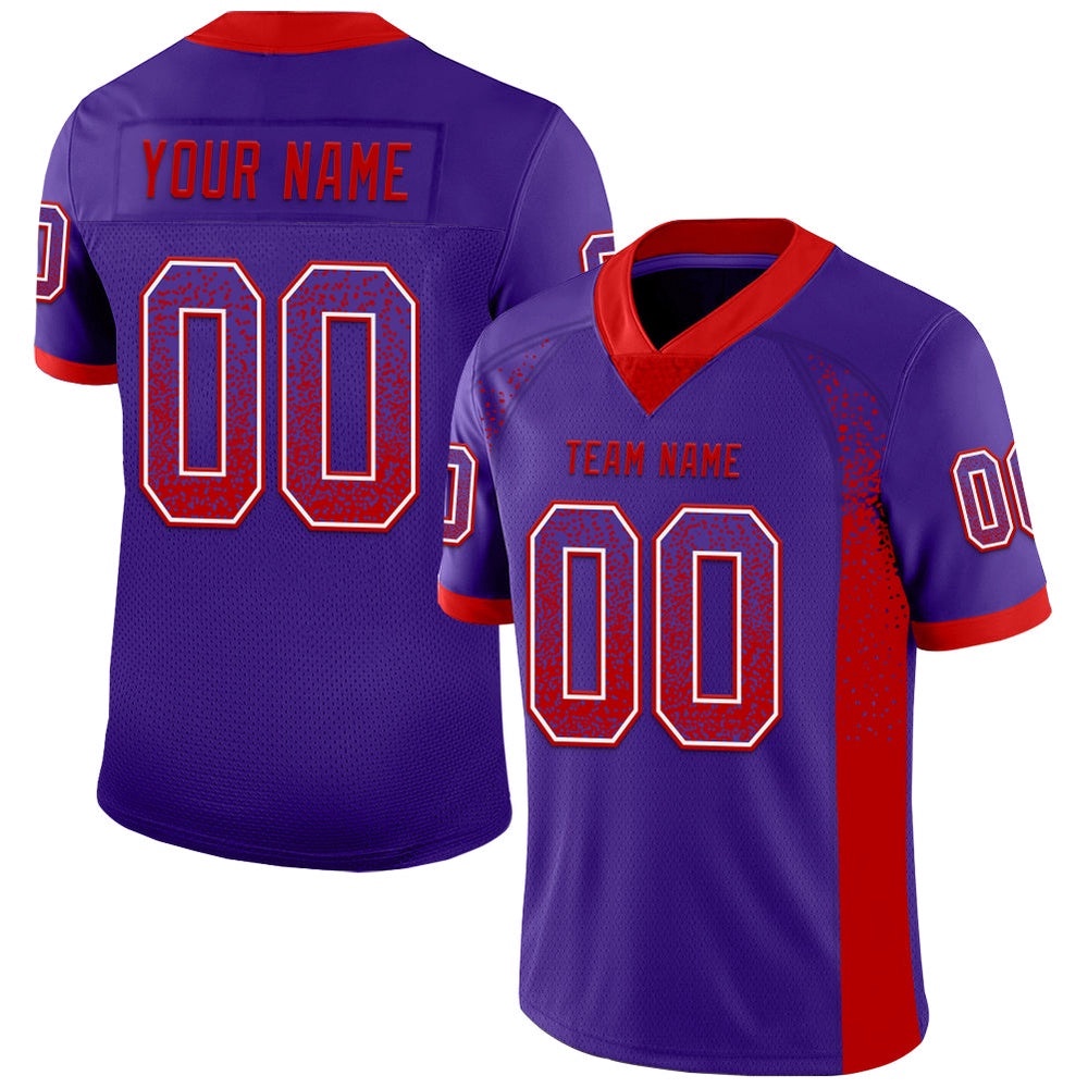 Purple Red White Mesh Drift Fashion Football Jersey, Personalized Football Jersey, Football Team Jersey, Football Outfits