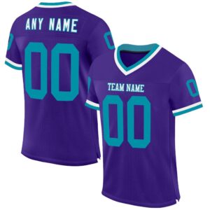 Purple Teal White Mesh Authentic Throwback Football&hellip;