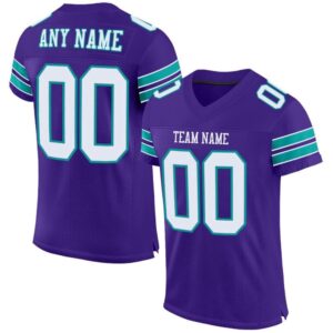 Purple White Aqua Mesh Authentic Football Jersey,&hellip;