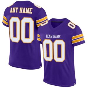 Purple White Gold Mesh Authentic Football Jersey,&hellip;