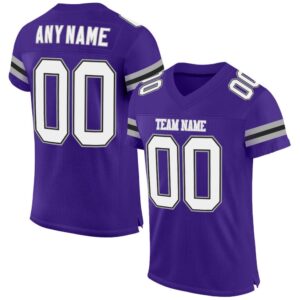 Purple White Gray Mesh Authentic Football Jersey,&hellip;