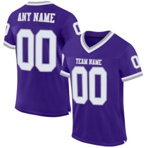 Purple White Gray Mesh Authentic Throwback Football&hellip;