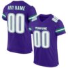 Purple White Kelly Green Mesh Authentic Throwback Football Jersey, Personalized Football Jersey, Football Team Jersey, Football Outfits