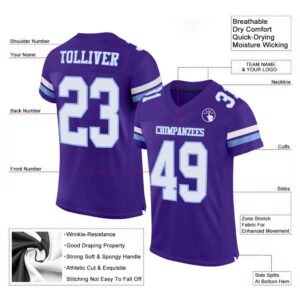 Purple White Light Blue Mesh Authentic Football&hellip;