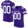 Purple White Mesh Authentic Throwback Football Jersey, Personalized Football Jersey, Football Team Jersey, Football Outfits