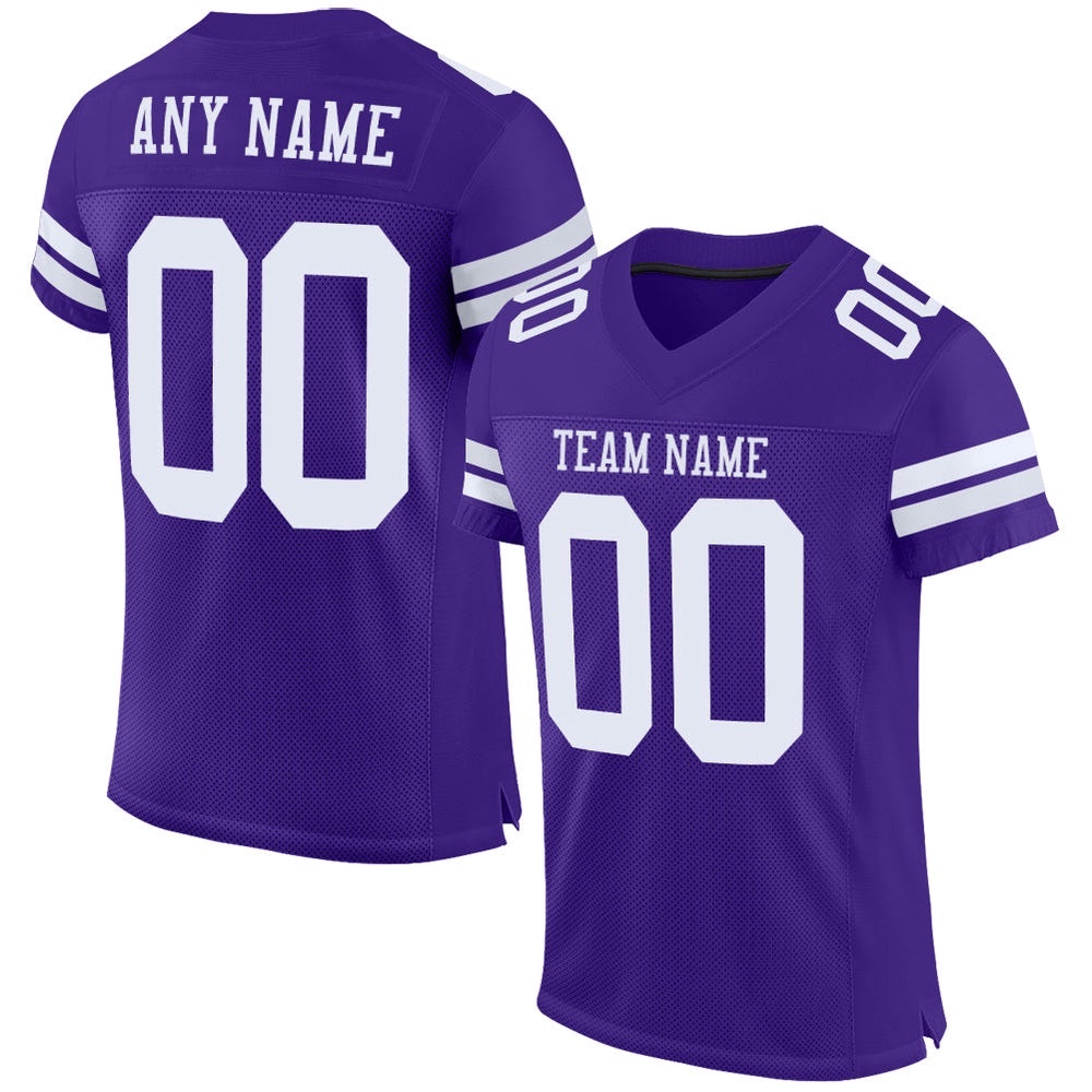 Purple White Mesh Authentic Football Jersey, Personalized Football Jersey, Football Team Jersey, Football Outfits
