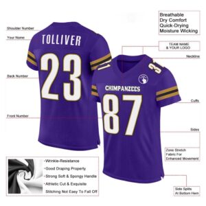 Purple White Old Gold Mesh Authentic Football&hellip;