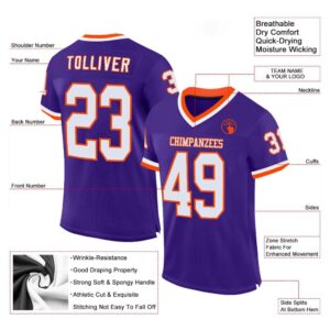 Purple White Orange Mesh Authentic Throwback Football&hellip;