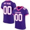 Purple White Red Mesh Authentic Throwback Football Jersey, Personalized Football Jersey, Football Team Jersey, Football Outfits