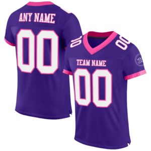 Purple White Pink Mesh Authentic Football Jersey,&hellip;