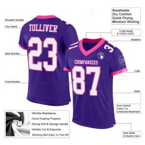 Purple White Pink Mesh Authentic Football Jersey,&hellip;