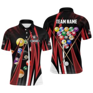 Red 3D Billiard Balls Polo Shirts Custom&hellip;