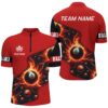Red 8 Ball Billiards 3D Jersey Shirts, Custom Name Player Billiards Jerseys, Personalized Billiard Team Jersey Shirt