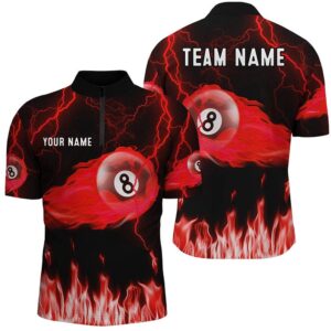 Red 8 Ball Flame Thunder Lightning Billiard&hellip;