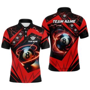 Red 8 Ball Pool Billiard Polo Custom&hellip;