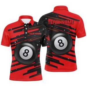 Red 8 Ball Pool Billiard Polo Polo&hellip;