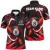 Red 8 Ball Pool Fire Flame Billiard Balls Polo Shirts Custom Billiard Team Polo, Personalized Billiard Polo Shirt Red 8 Ball Pool Fire Flame Billiard Balls Polo Shirts Custom Billiard Team Polo, Personalized Billiard Polo Shirt