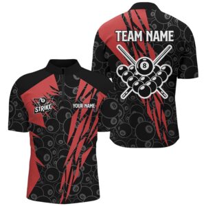 Red And Black Billiard Jerseys Custom Name&hellip;