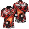 Red Billiard Balls Paint Splash Billiard Shirts, 3D Billiard Jerseys Attire, Personalized Billiard Team Jersey Shirt