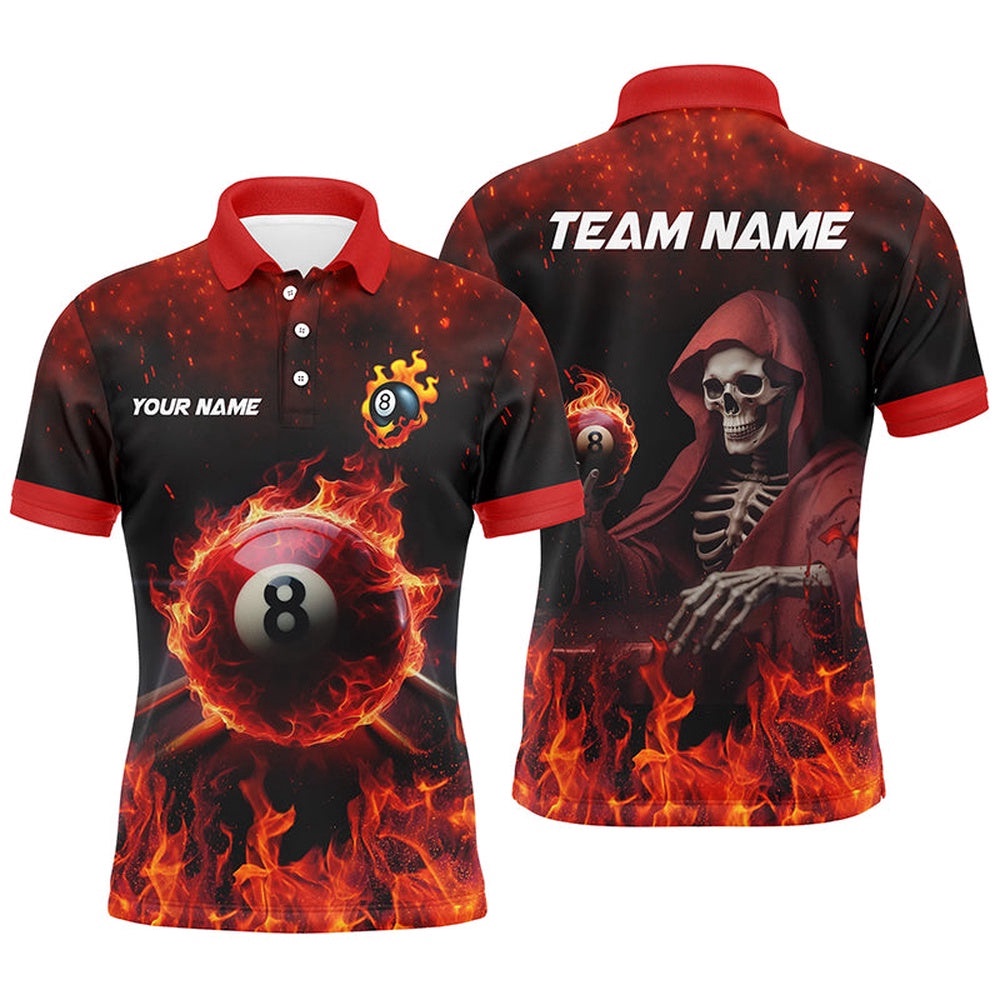 Red Billiard Balls Fire 3D Printed Polo Shirts Custom 8 Ball Pool Polo Shirts, Personalized Billiard Polo Shirt Red Billiard Balls Fire 3D Printed Polo Shirts Custom 8 Ball Pool Polo Shirts, Personalized Billiard Polo Shirt