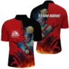 Red Billiard Balls Smoke Jersey Shirts Custom Team Name Billiard Jerseys For Player, Personalized Billiard Team Jersey Shirt