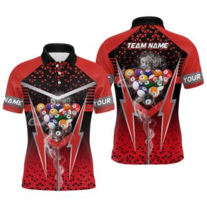 Red Billiard Balls Smoke Polo Shirts Custom&hellip;