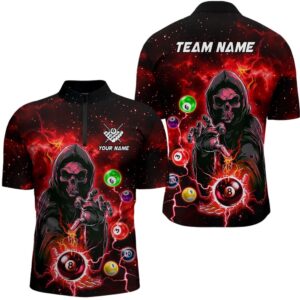 Red Billiard Death Skeleton Jersey & Jersey&hellip;