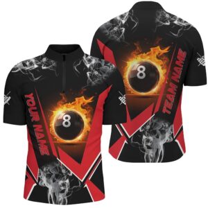 Red Billiard Jersey Flame 8 Ball Pool&hellip;