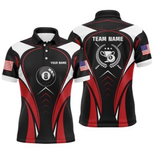 Red Billiard Polo Polo Shirts Custom Billiard&hellip;