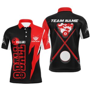 Red Black 8 Ball Pool Polo Shirts,&hellip;