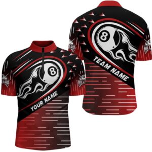 Red Black Flaming 8 Ball Jersey Shirts&hellip;