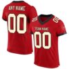 Red Cream Mesh Authentic Throwback Football Jersey, Personalized Football Jersey, Football Team Jersey, Football Outfits