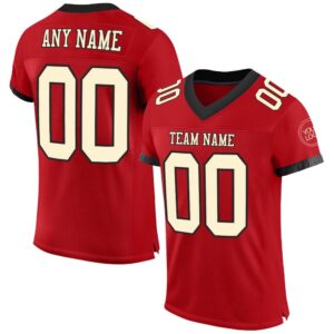Red Cream Black Mesh Authentic Football Jersey,&hellip;