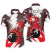 Red Funny Death Skeleton 8 Ball Pool Billiard Shirts Custom Name Lightning Billiard Polo, Personalized Billiard Polo Shirt Red Funny Death Skeleton 8 Ball Pool Billiard Shirts Custom Name Lightning Billiard Polo, Personalized Billiard Polo Shirt