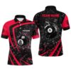 Red Glass Break 8 Ball Billiard 3D Polo Shirts, Custom 8 Ball Pool Polo, Personalized Billiard Polo Shirt