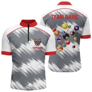 Red Grey Billiard Balls 3D Jersey Shirts,&hellip;