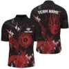 Red Grunge Billiard Shirts Custom Billiards Ball 8 Jerseys Team Shirts, Personalized Billiard Team Jersey Shirt