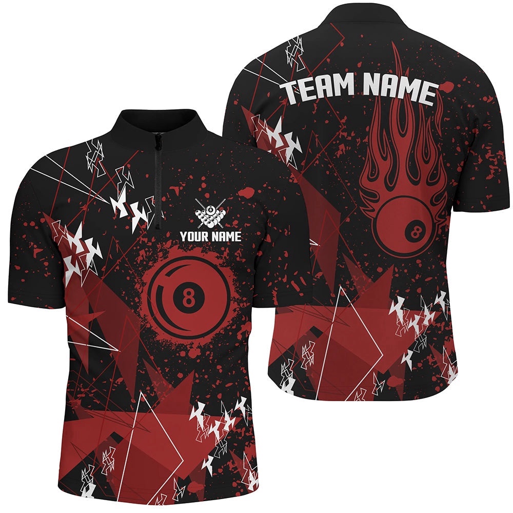 Red Grunge Best Custom Billiard Jerseys For Pool Player, Personalized Billiard Team Jersey Shirt Red Grunge Best Custom Billiard Jerseys For Pool Player, Personalized Billiard Team Jersey Shirt