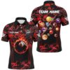 Red Hive Pattern 8 Ball Billiard 3D Polo Shirts, Custom Billiards Polo, Personalized Billiard Polo Shirt Red Hive Pattern 8 Ball Billiard 3D Polo Shirts, Custom Billiards Polo, Personalized Billiard Polo Shirt